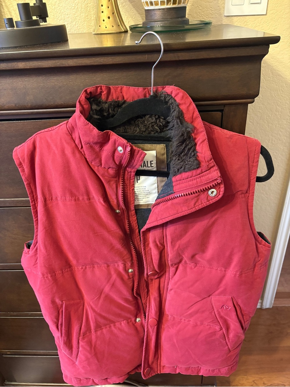 Aeropostale Navy Jacket with Brown Interior and Black Faux Fur Trim